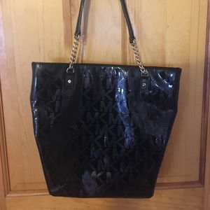 Black leather Michael Kors handbag